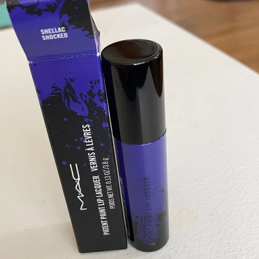 1 LEFT! Mac Patent Paint Lip Lacquer Shellac Shocked - Picture 3 of 6